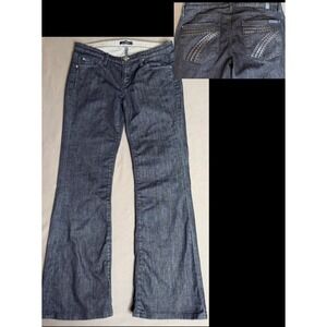 7 For All Mankind Dojo Jeans Women's 27x30 Bootcut Dark Wash Flare Low Rise Y2K